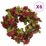 Vidaxl Christmas garlands with flowers 6 st 250 cm wine red