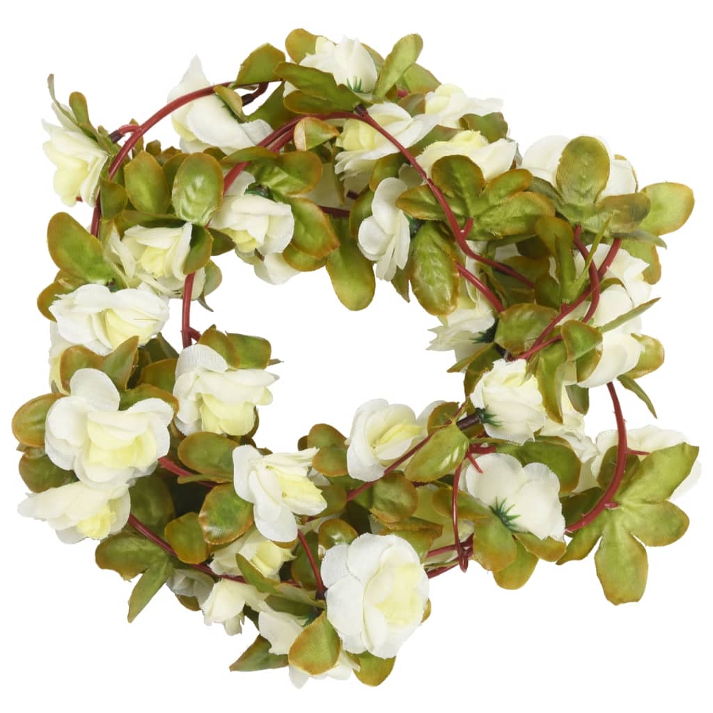 Vidaxl Christmas garlands with flowers 6 st 250 cm white