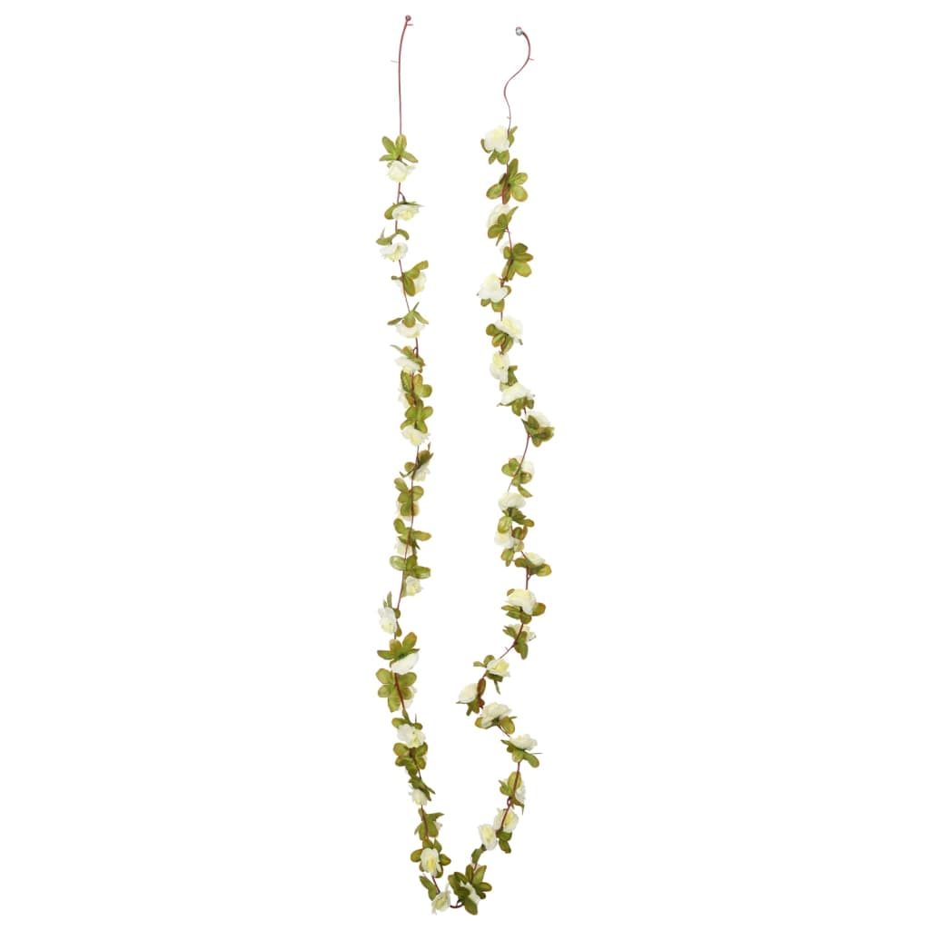 Vidaxl Christmas garlands with flowers 6 st 250 cm white