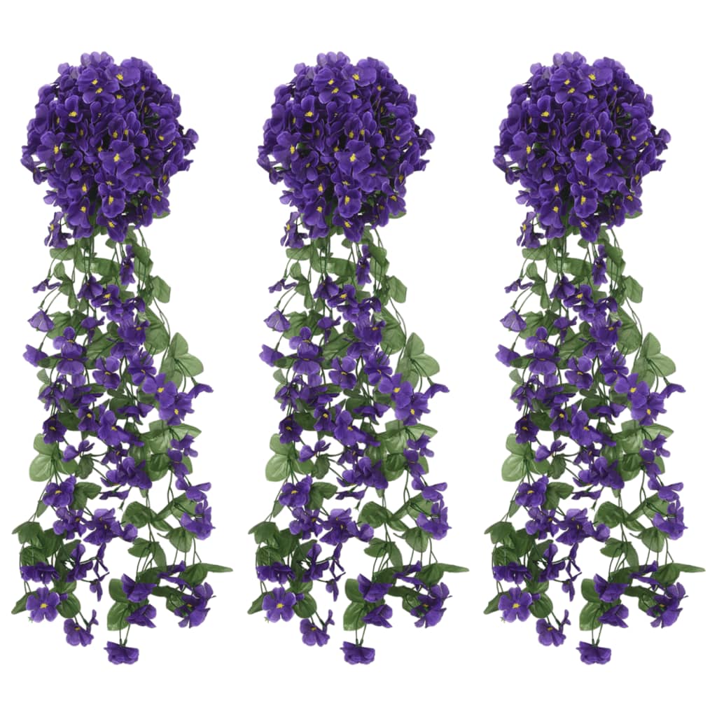 Bidaxl julkransar med blommor 3 st 85 cm mörk lila