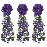 Bidaxl julkransar med blommor 3 st 85 cm mörk lila