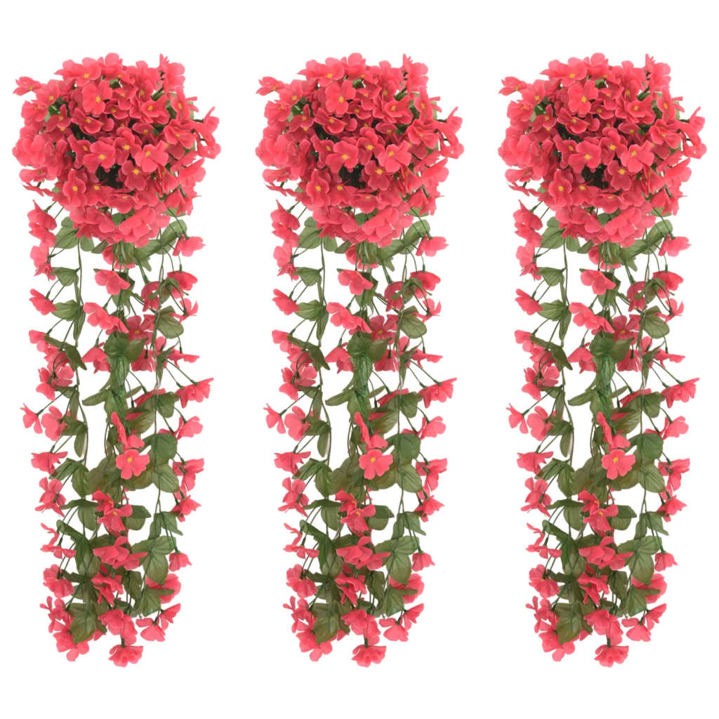 Vidaxl Christmas garlands with flowers 3 st 85 cm rosé