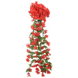 Vidaxl Christmas Garlands with Flowers 3 St 85 cm Red