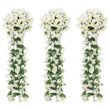Vidaxl Christmas Garlands z kwiatami 3 St 85 cm biały