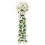 Vidaxl Christmas Garlands z kwiatami 3 St 85 cm biały