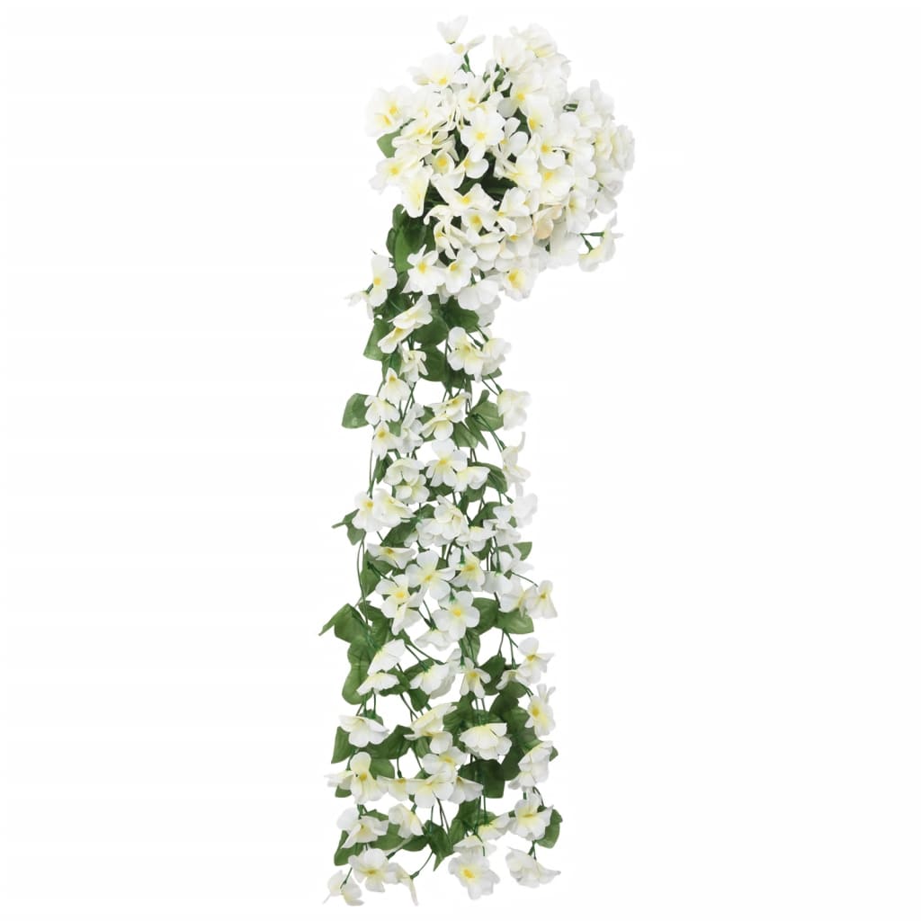 Vidaxl Christmas Garlands z kwiatami 3 St 85 cm biały