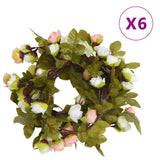 Vidaxl Christmas garlands with flowers 6 st 215 cm champagne colored