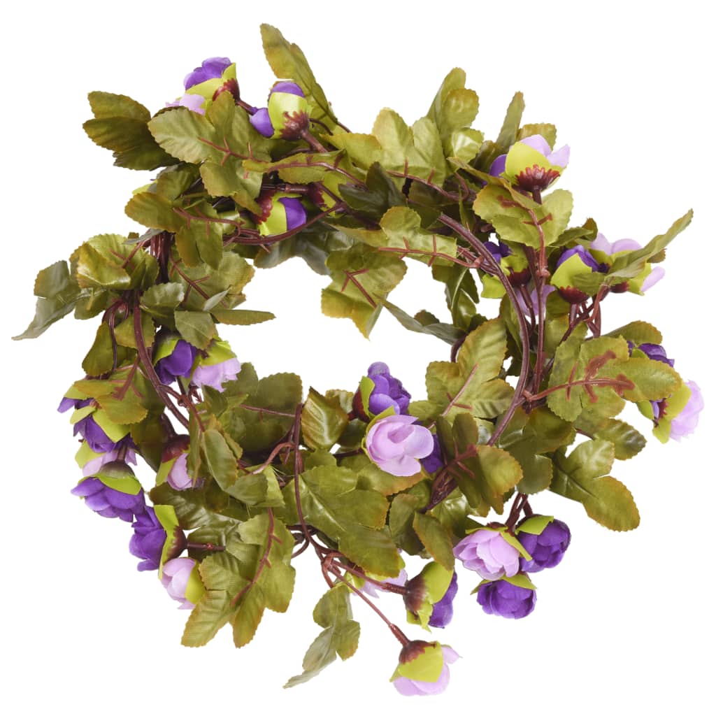 Vidaxl Christmas garlands with flowers 6 st 215 cm light purple