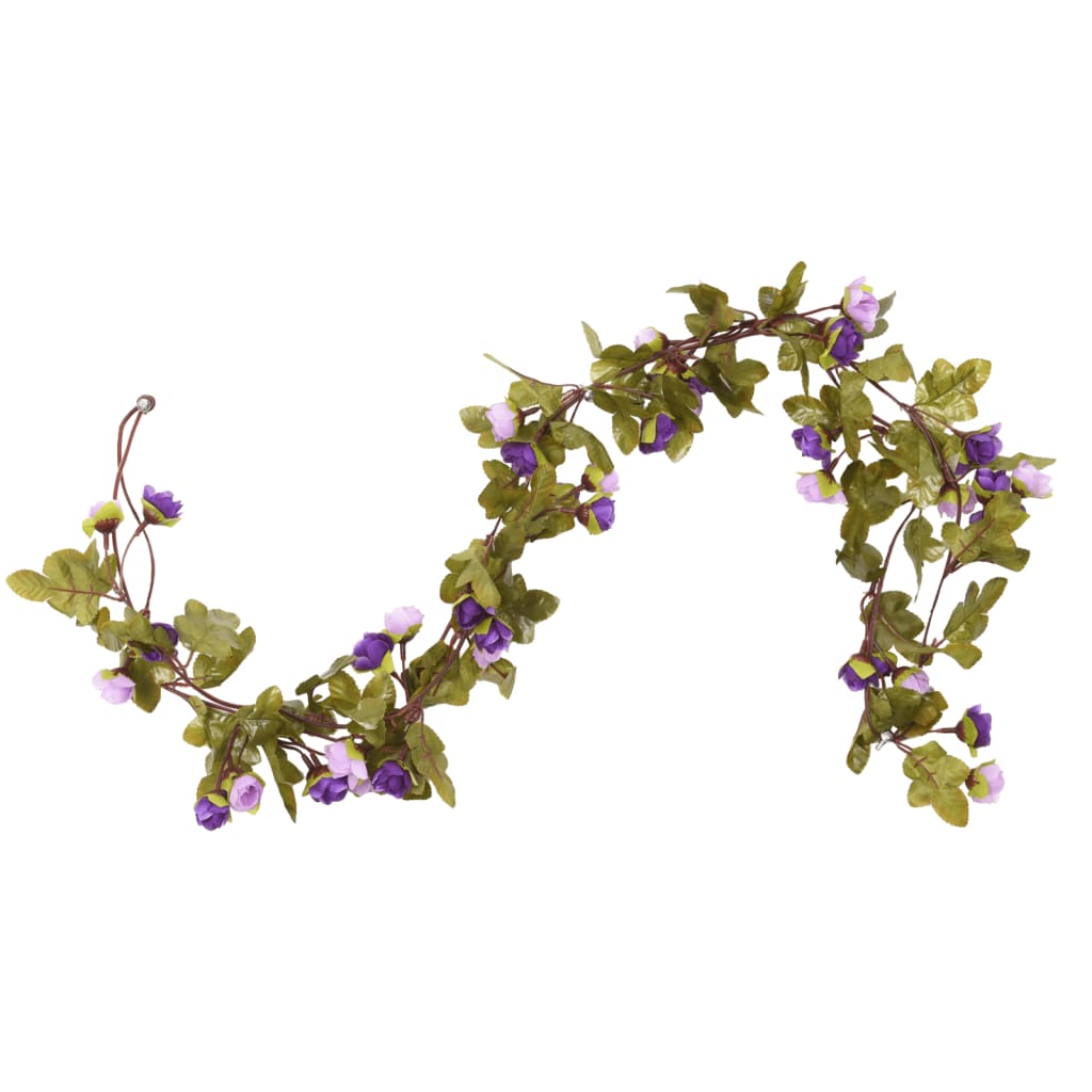 Vidaxl Christmas garlands with flowers 6 st 215 cm light purple