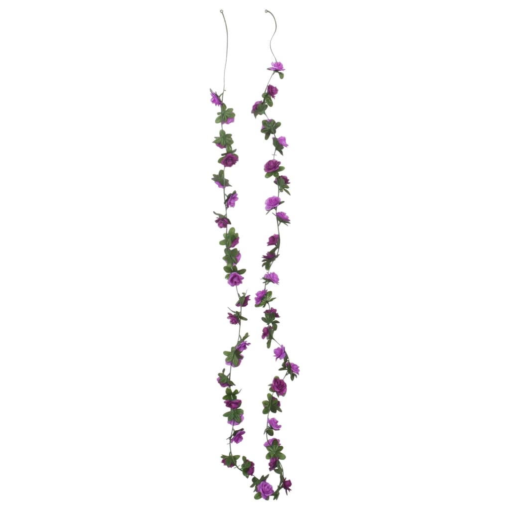 Vidaxl Weihnachtsgirlanden mit Blumen 6 St 240 cm hellviolett