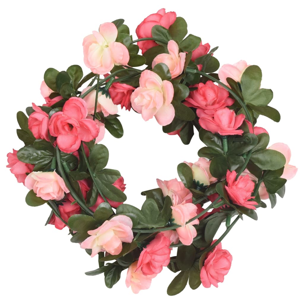 Vidaxl Weihnachtsgirlanden mit Blumen 6 St 240 cm Rosé