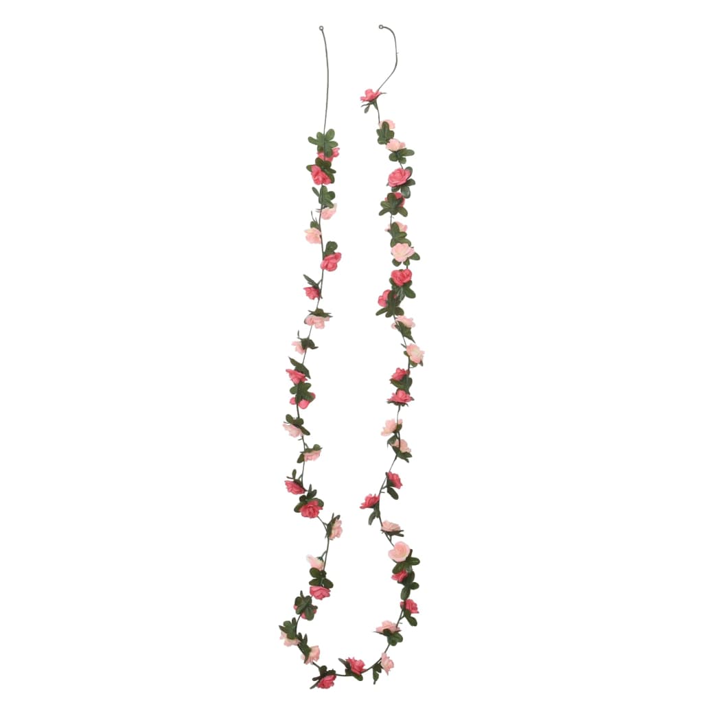 Vidaxl Weihnachtsgirlanden mit Blumen 6 St 240 cm Rosé