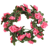 Vidaxl julkransar med blommor 6 st 240 cm rödrosa