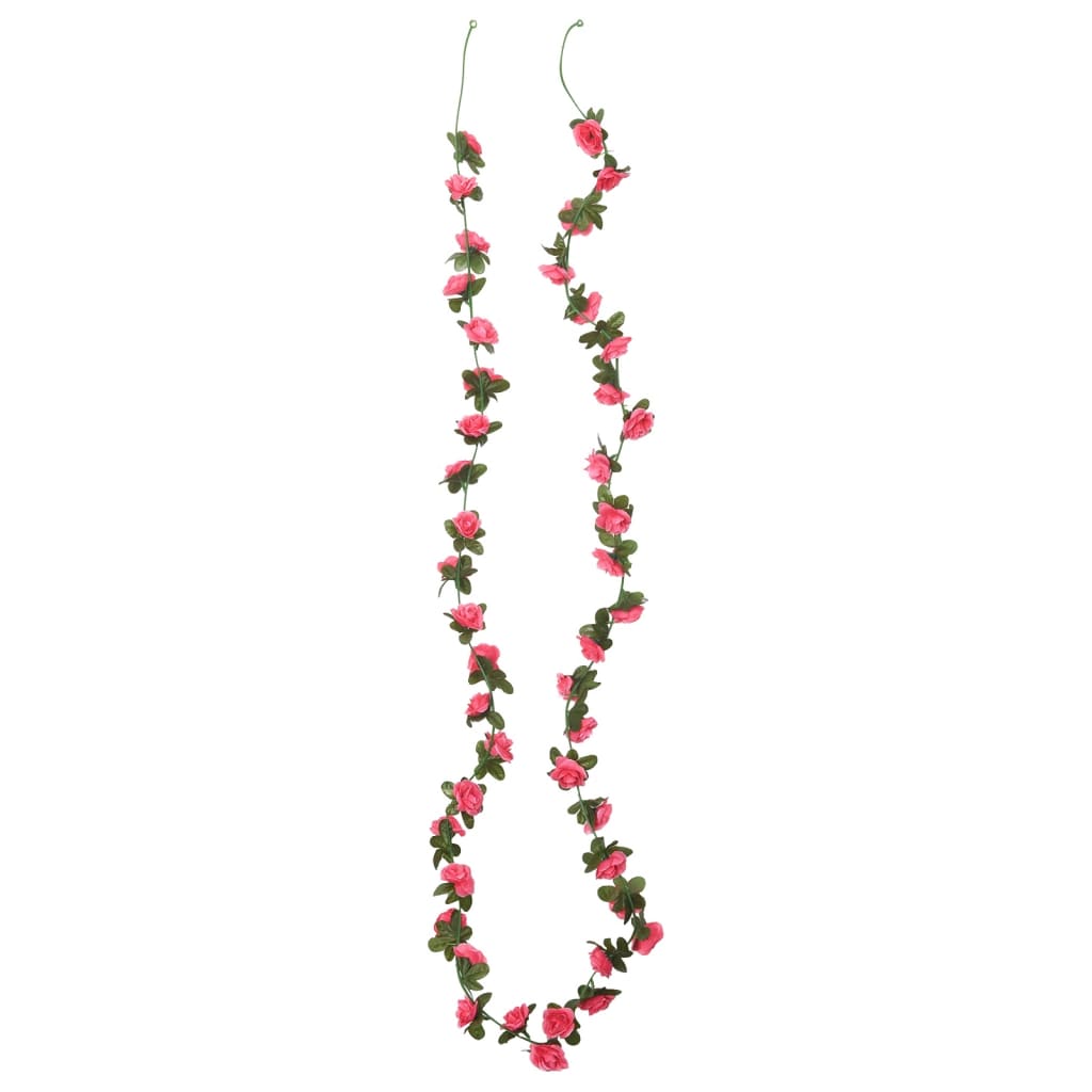 Vidaxl julkransar med blommor 6 st 240 cm rödrosa