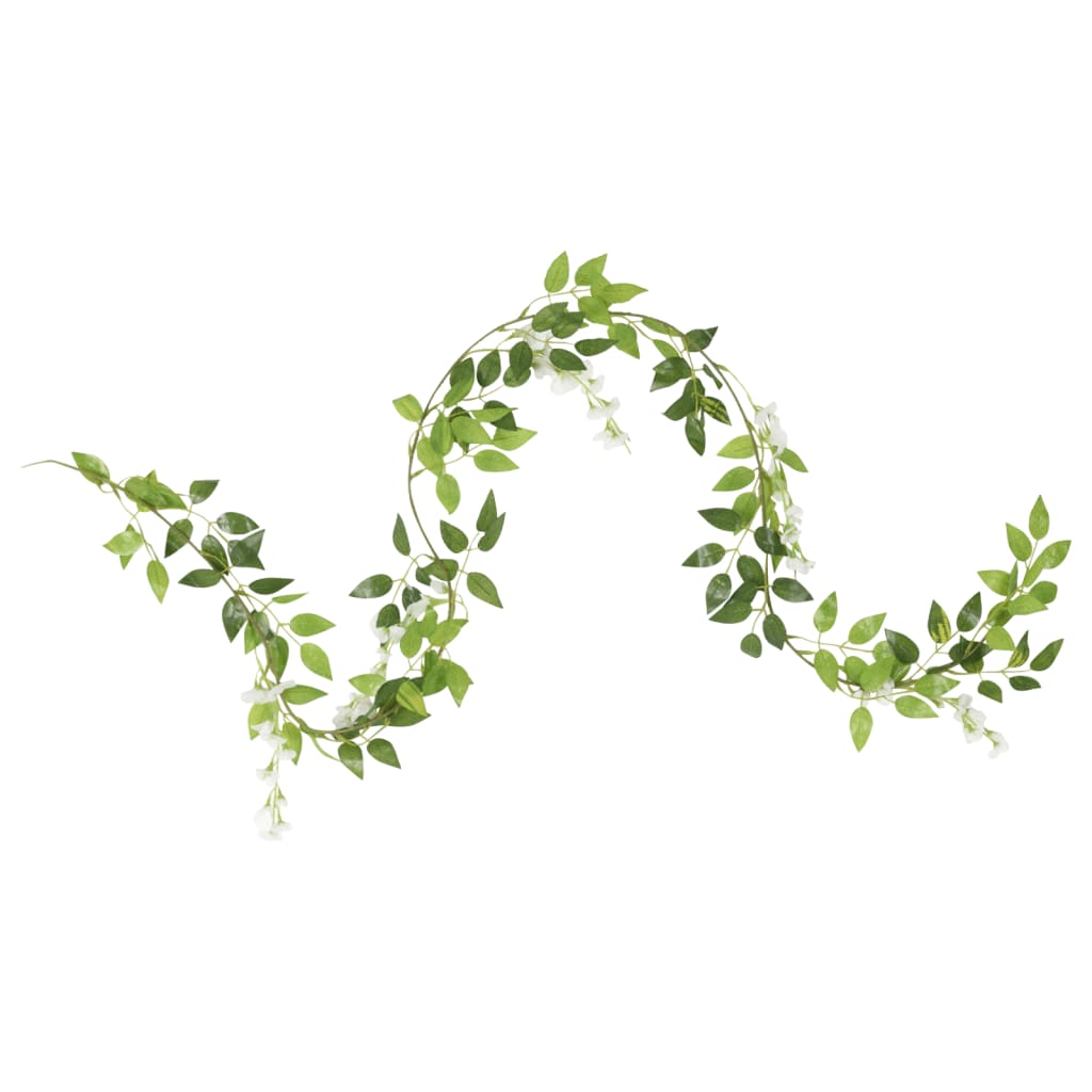 Vidaxl Christmas garlands with flowers 6 st 200 cm white