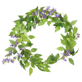 Vidaxl Chrëschtdag Garlands mat Blummen 6 St 200 cm Purple