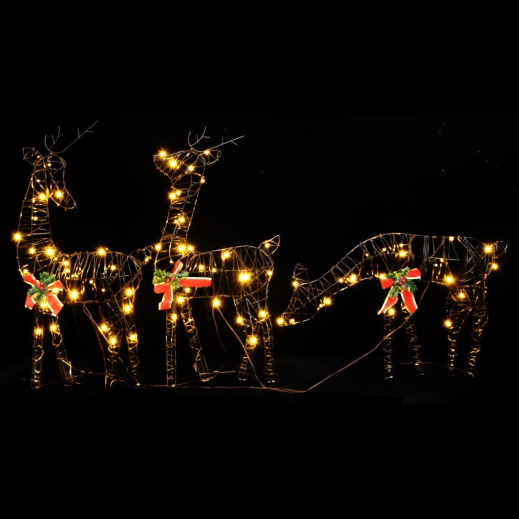 Vidaxl Christmas Decorations Sobní rodina 2 st 180 LED diody Rattan teplá bílá