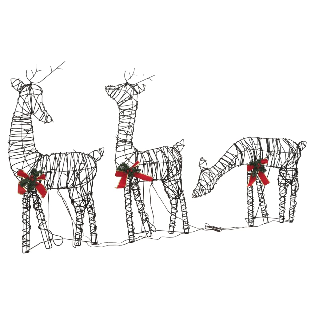 Vidaxl Christmas Decorations Sobní rodina 2 st 180 LED diody Rattan teplá bílá