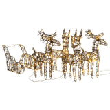 Vidaxl Christmas decorations reindeer and sleds 240 LEDs Rattan Warm white