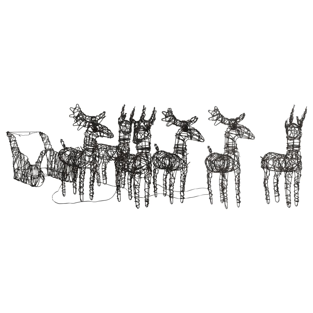 Vidaxl Christmas decorations reindeer and sledges 320 LEDs Rattan Warm white