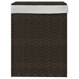 Košara za pranje perila Vidaxl s pokrovom 46x33x60 cm poli rattan temno rjava