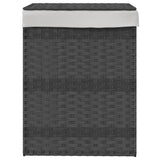 Košara za perilo Vidaxl s pokrovom 46x33x60 cm poli rattan siva
