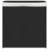 Košara za pranje perila Vidaxl z dvema predelkoma 53x35x57 cm poli rattan črna