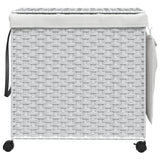 Vidaxl laundry basket on wheels 60x35x60.5 cm rattan white