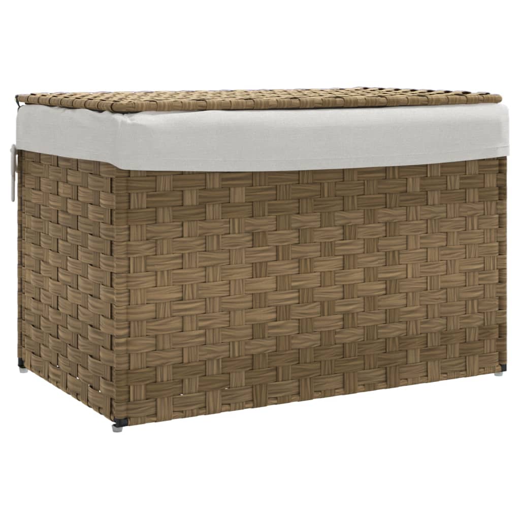 Vidaxl Laundry Ceste con coperchio 55.5x35x34 cm Poly Rattan