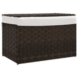 Vidaxl laundry basket with lid 55.5x35x34 cm poly rattan dark brown