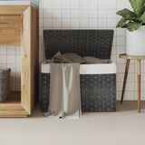 Vidaxl Laundry Ceste con coperchio 55.5x35x34 cm Poly Rattan Grey