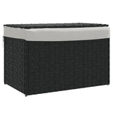 Vidaxl laundry basket with lid 55.5x35x34 cm poly rattan black
