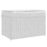 Vidaxl laundry basket with lid 55.5x35x34 cm poly rattan white