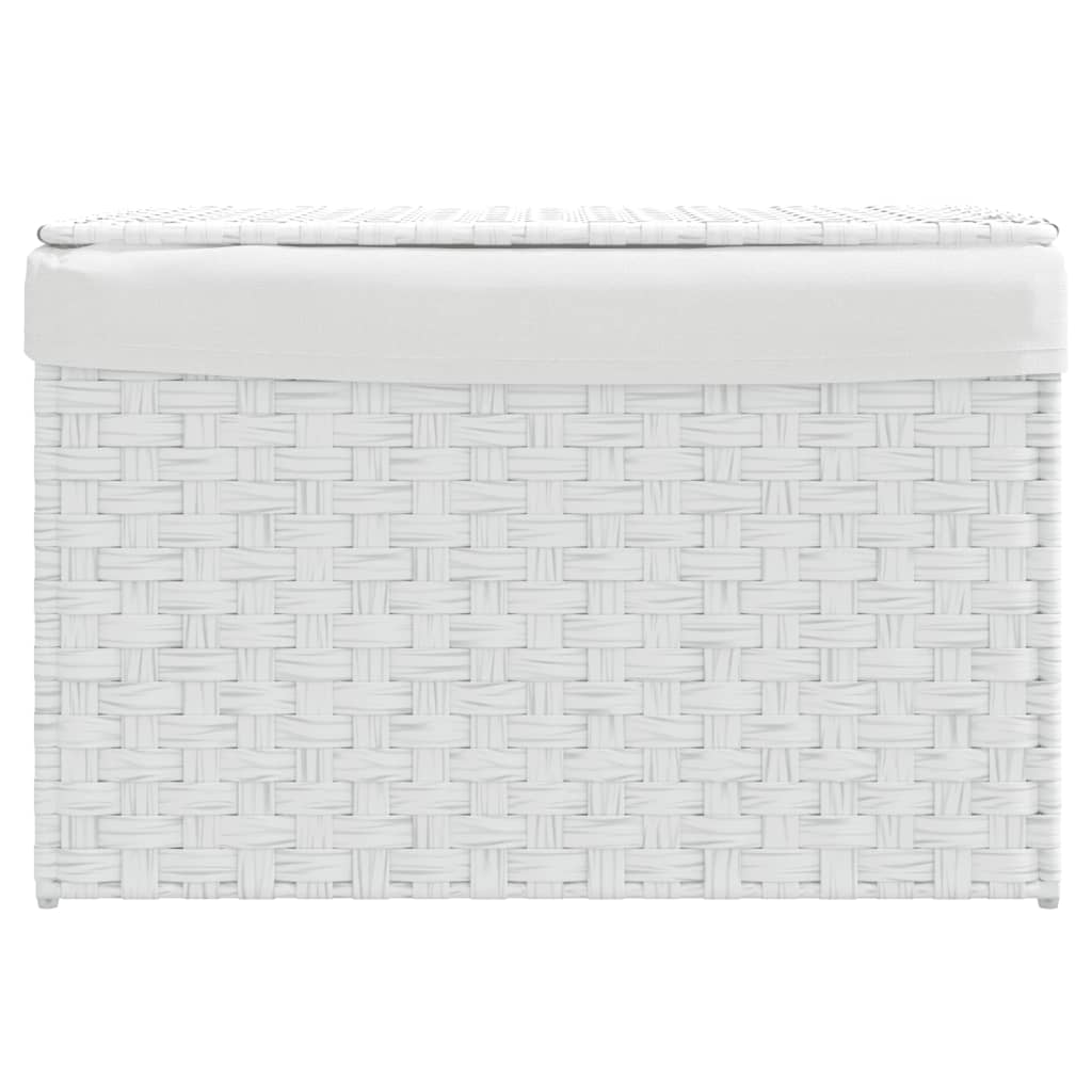 Vidaxl laundry basket with lid 55.5x35x34 cm poly rattan white