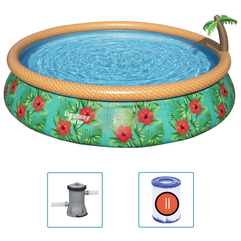 Bestway Fast Set Set Pool Pool Set Paradise Palms gonflable 457x84 cm