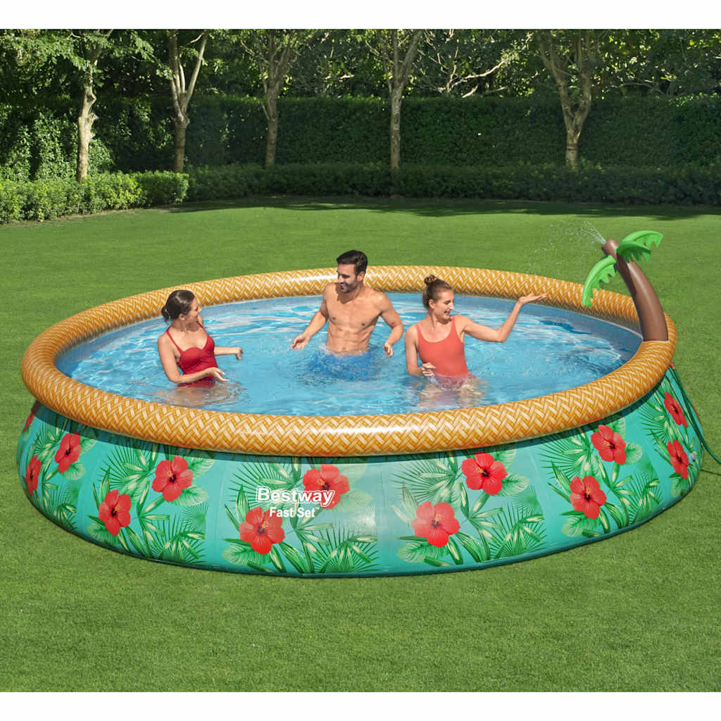 Bestway Fast Set Set Swimming Pool Set Paradise Palms Inflatable 457x84 CM