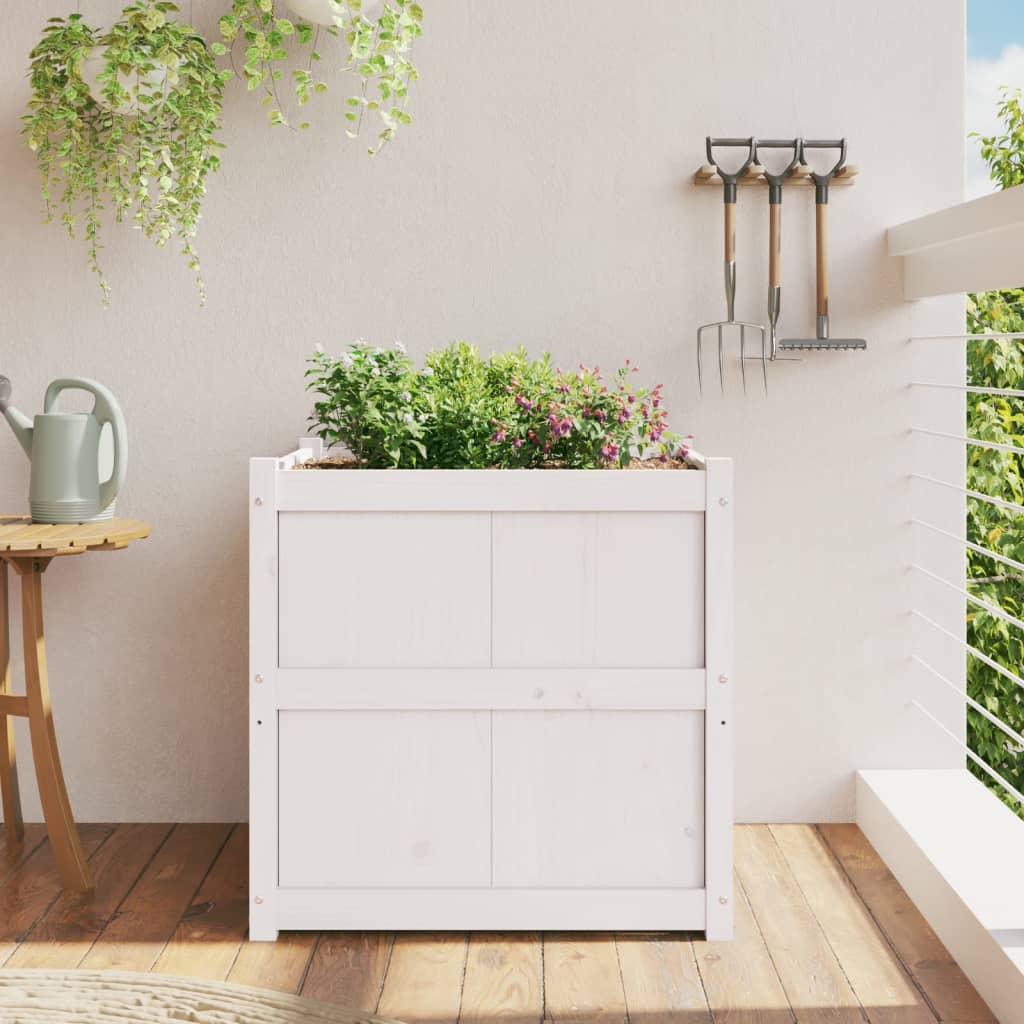 Vidaxl Planning box 70x70x70 cm Solid pine white