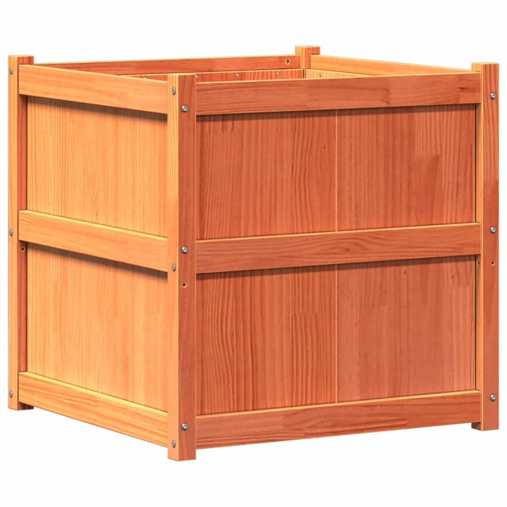 VidaXL Planning box 70x70x70 cm Solid pine wash brown