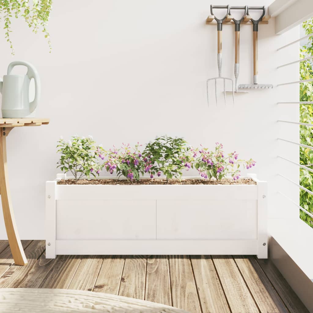 VidaXL Planning box 90x31x31 cm Solid pine white