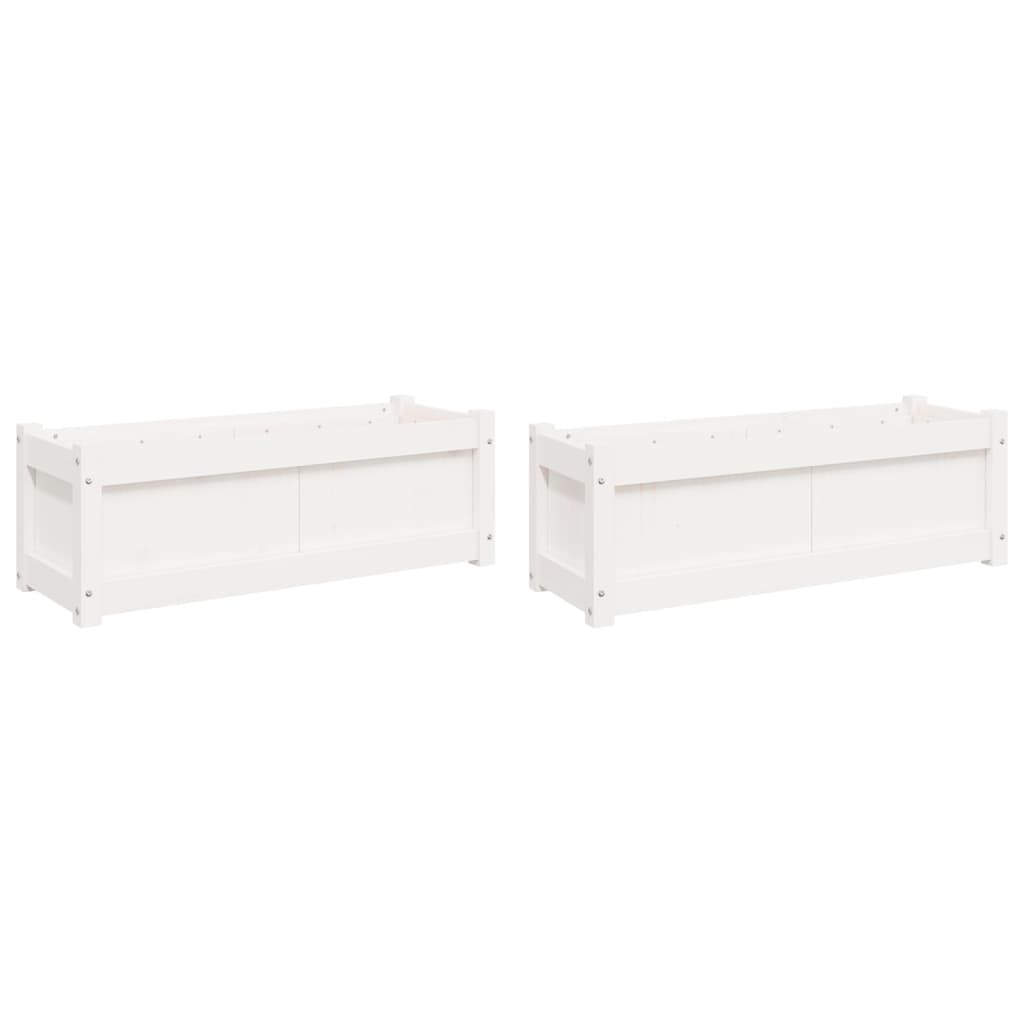 Vidaxl Planters 2 pc cm Solid pine white
