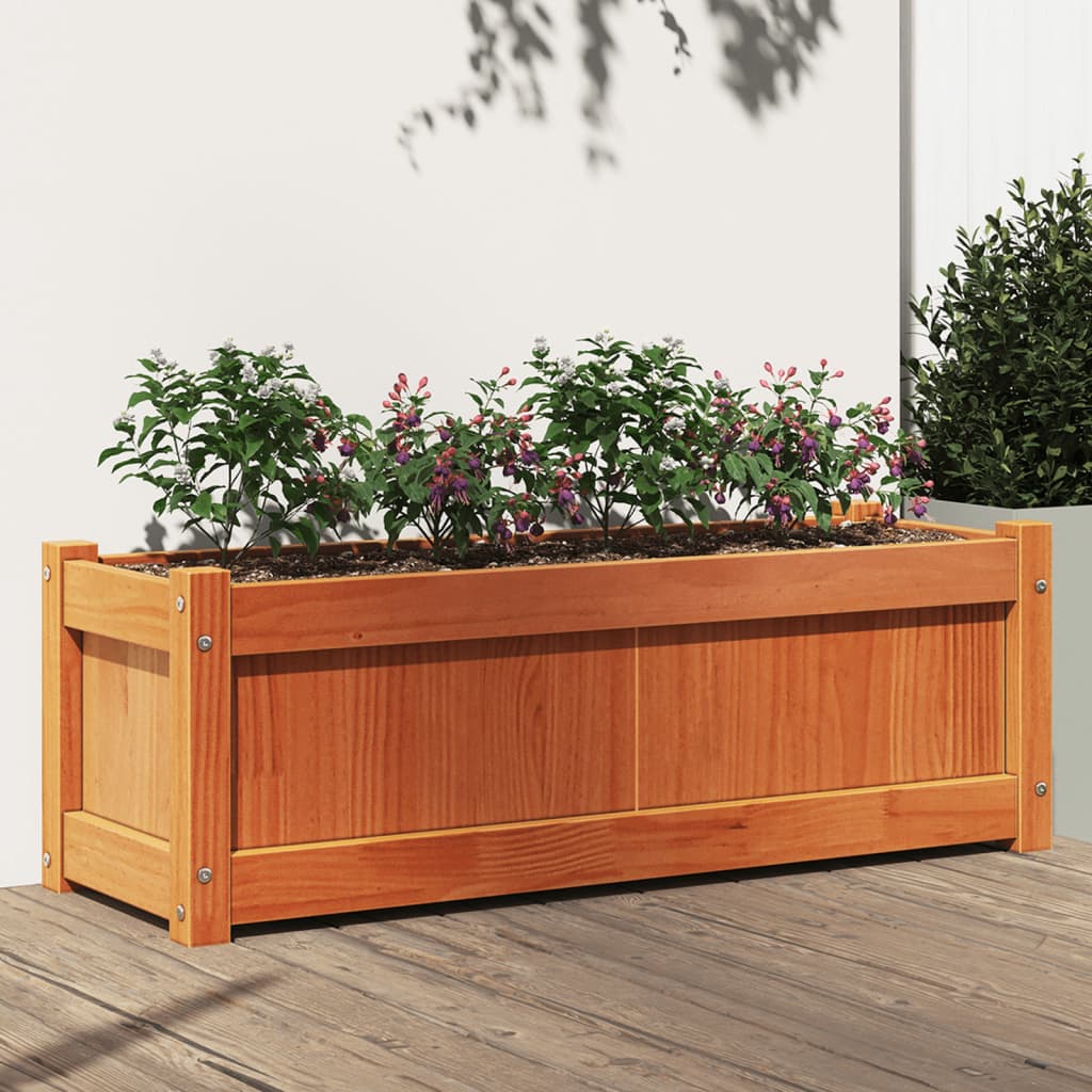Vidaxl Planning box 90x31x31 cm Solid pine wash brown
