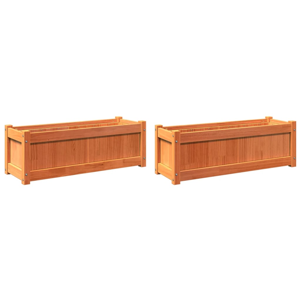 Vidaxl Planters 2 pc cm Solid pine wash brown