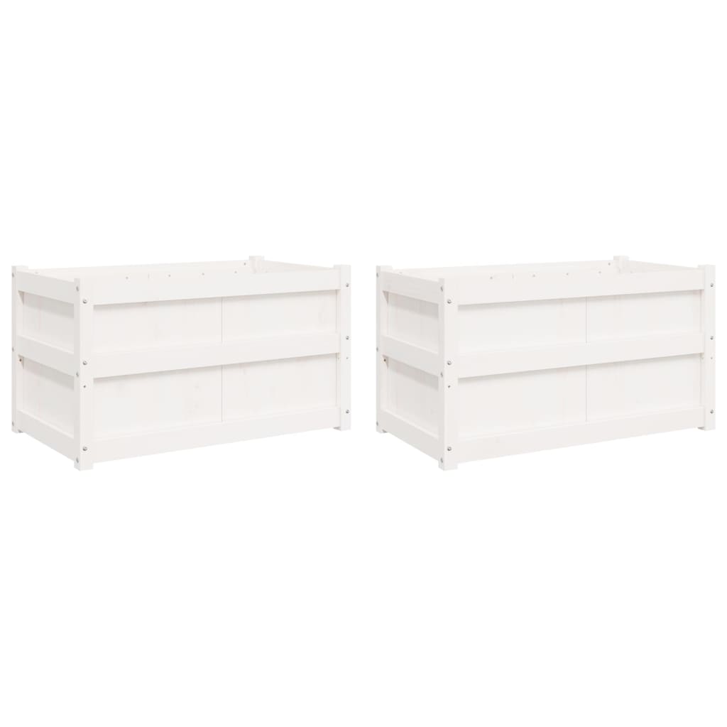 Vidaxl Planters 2 pc cm Solid pine white