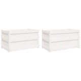 Vidaxl Planters 2 pc cm Solid pine white