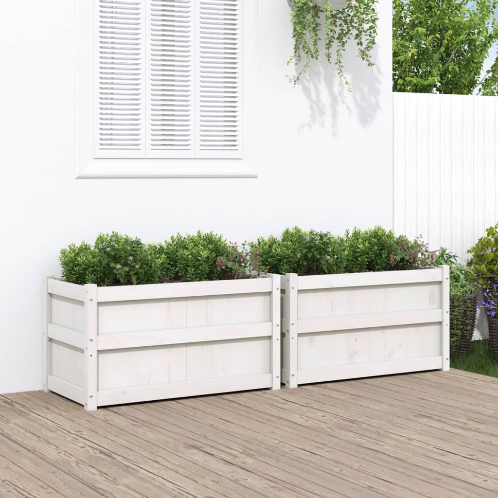 Vidaxl Planters 2 pc cm Solid pine white