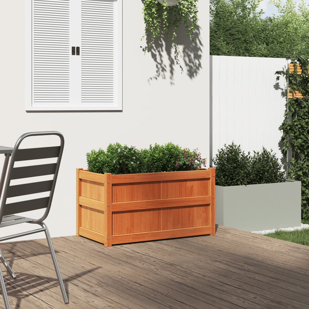 Vidaxl Planning box 90x50x50 cm Solid pine wash brown
