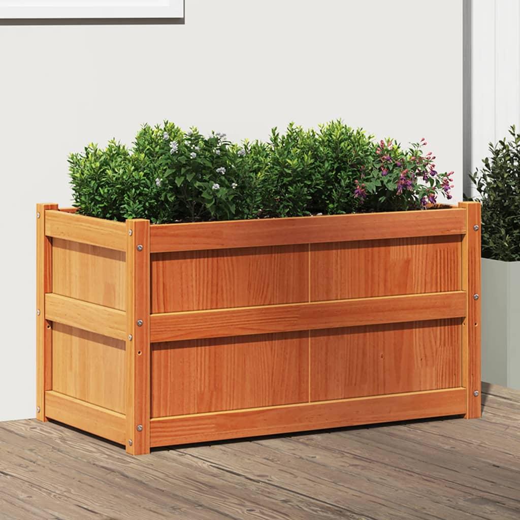Vidaxl Planning box 90x50x50 cm Solid pine wash brown