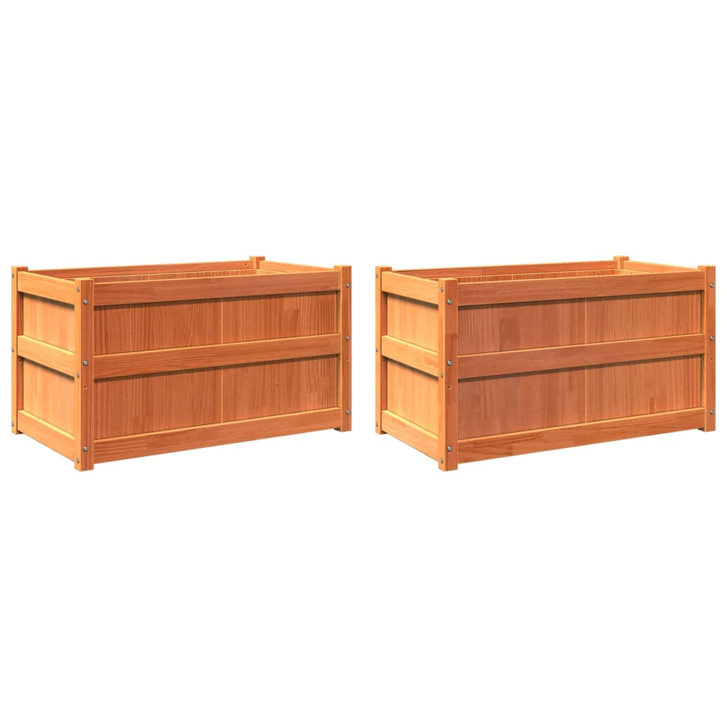 Vidaxl Planters 2 pc cm Solid pine wash brown
