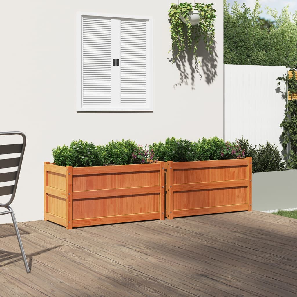 Vidaxl Planters 2 pc cm Solid pine wash brown