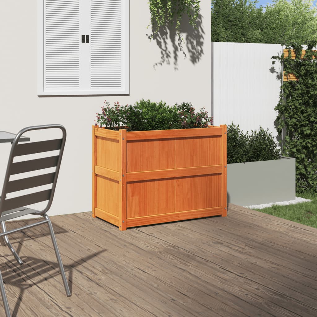 VidaXL Planning box 90x50x70 cm Solid pine wash brown